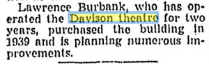 Davison Theatre - January 1940